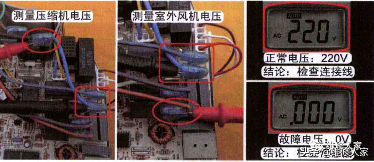 空调制冷开机后压缩机和室外风机不运行检修方法